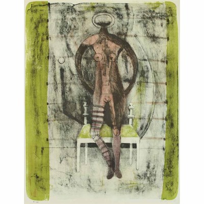 Lot 143 - Rufino Tamayo (1899-1991) FEMME AUX BAS MAUVES...