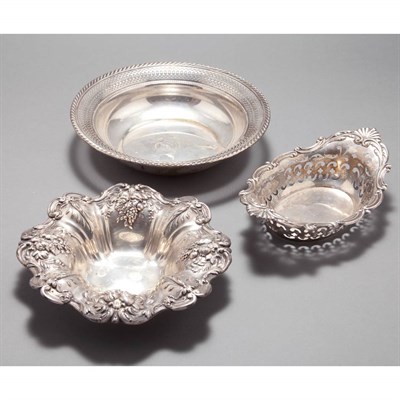 Lot 387 - Group of Three Sterling Silver Bowls Total...