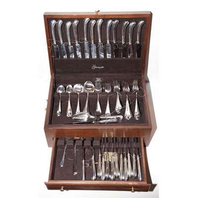 Lot 401 - English Silver Flatware Service London, 20th...