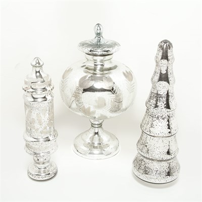 Lot 415 - Group of Five Mercury Glass Style Table...