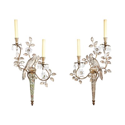 Lot 335 - Pair of Bagues Style Gilt-Metal and Rock...