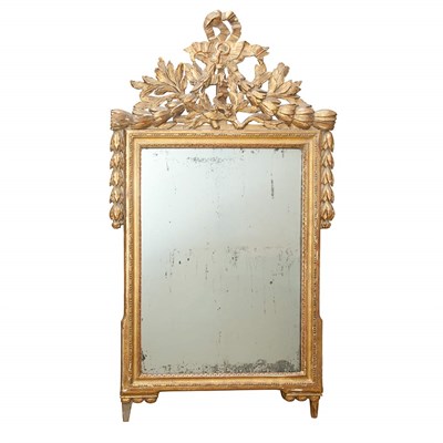 Lot 215 - Swedish Neoclassical Gilt-Wood Mirror Height...