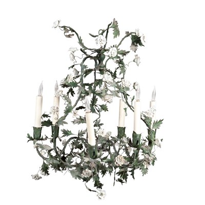 Lot 99 - Louis XV Style Tole and Floral Encrusted...