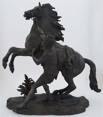 Lot 269 - Pair of Patinated Metal Marly Horses Cast...
