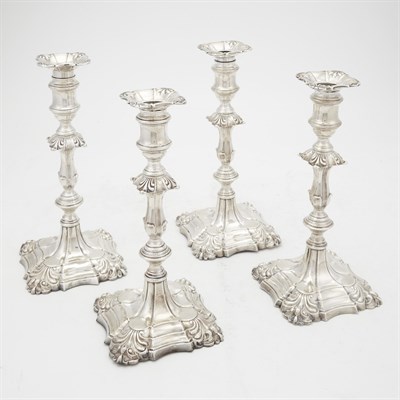 Lot 302 - Set of Four Victorian Sterling Silver...
