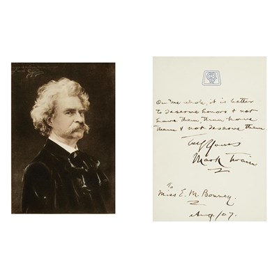 Lot 241 - TWAIN, MARK (=CLEMENS, SAMUEL LANGHORNE)...