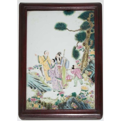 Lot 536 - Framed Chinese Famille Rose Porcelain Plaque...