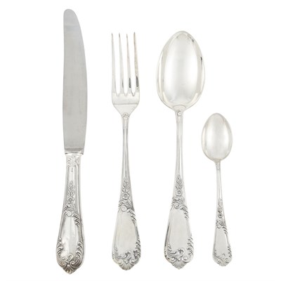 Lot 351 - Continental Silver Partial Flatware Service...