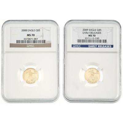 Lot 224 - United States Ten $5 American Eagles