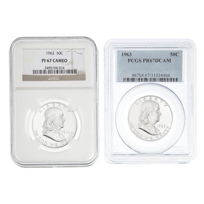 Lot 186 - United States Franklin Half Dollars