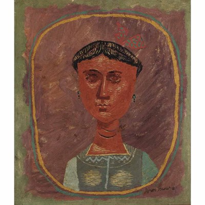 Lot 5 - Byron Browne American, 1907-1961 Head of a...