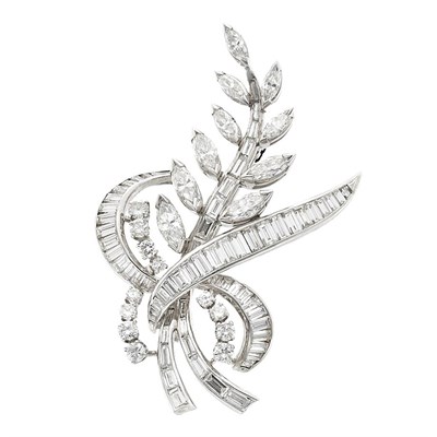 Lot 196 - Platinum and Diamond Brooch