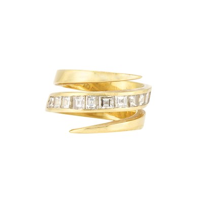 Lot 306 - Gold and Diamond Crossover Ring, Bulgari