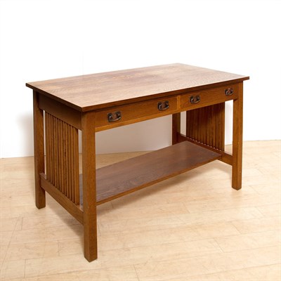 Lot 284 - Modern Stickley Oak Desk Height 29 1/2 inches,...
