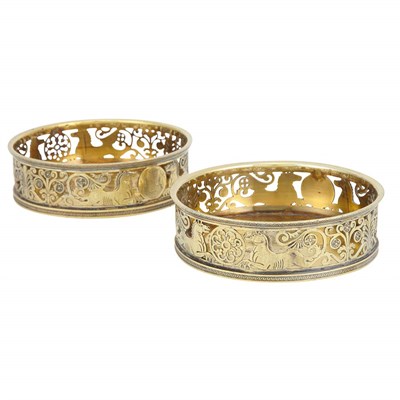 Lot 203 - Pair of German Silver Gilt Bottle Coasters...