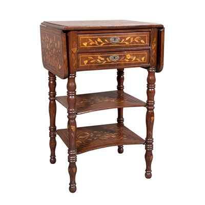 Lot 208 - Dutch Marquetry Inlaid Mahogany Drop-Leaf Side...