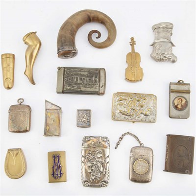 Lot 310 - Group of Silver, Silver Plate, and Brass Match...