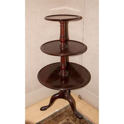 Lot 405 - Georgian Mahogany Three-Tier Dumbwaiter Height...