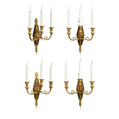 Lot 378 - Set of Four Empire Style Gilt and...