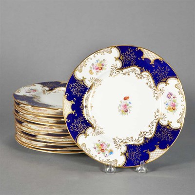 Lot 465 - Set of Twelve Coalport Floral Decorated...
