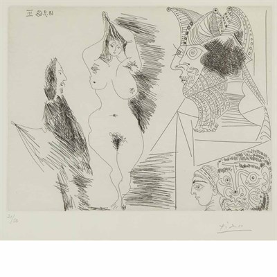 Lot 101 - Pablo Picasso JEUNE FEMME ET GENTILHOMME:...