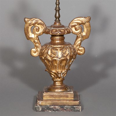 Lot 223 - Continental Giltwood Handled Urn Mounted as a...