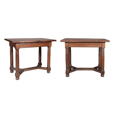 Lot 171 - Pair of Continental Walnut Tables Partially...