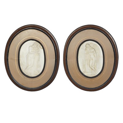 Lot 183 - Pair of Neoclassical White Marble Plaques...
