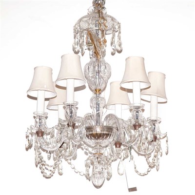 Lot 462 - Georgian Style Glass Six-Light Chandelier...