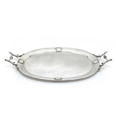 Lot 196 - Victorian Silver Two-Handled Tea Tray London,...