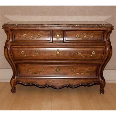 Lot 178 - Provincial Louis XV Style Fruitwood Bombe...