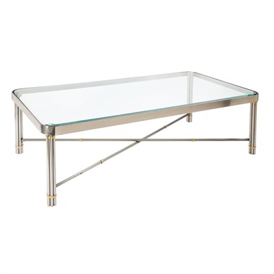 Lot 183 - 20th Century Design Brass and Steel Low Table...