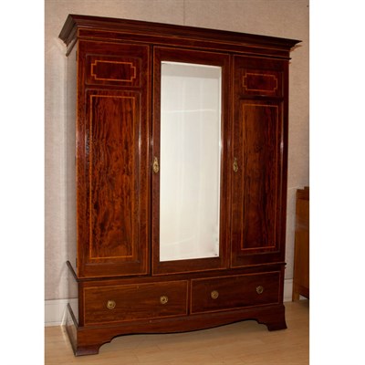 Lot 166 - English Inlaid Mahogany Armoire Circa 1900 The...