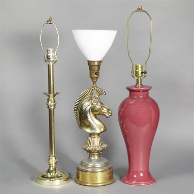 Lot 172 - Group of Three Lamps Height of tallest 21 1/2...