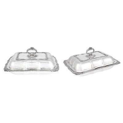 Lot 213 - Pair of George III Silver Covered Entree...