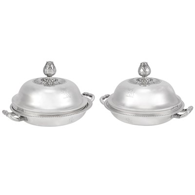 Lot 172 - Pair of George III Silver Covered Tureens...