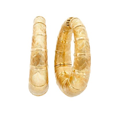 Lot 951 - Pair of Gold Hoop Earclips, Bulgari