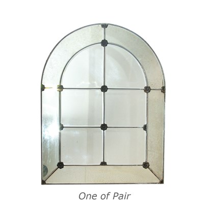 Lot 236 - Pair of Iron and Mirror Framed Mirrors Height...
