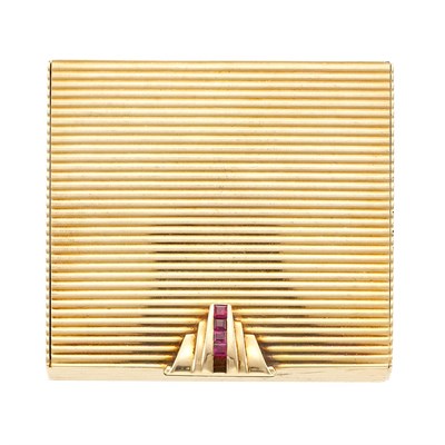 Lot 268 - Retro Gold and Ruby Case, Tiffany & Co.