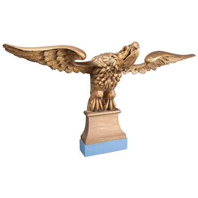 Lot 144 - Carved and Gilt-Wood Eagle With outstretched...