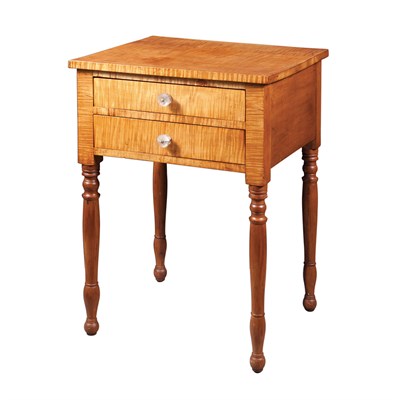 Lot 133 - Figured Maple and Cherry Work Table 19th...