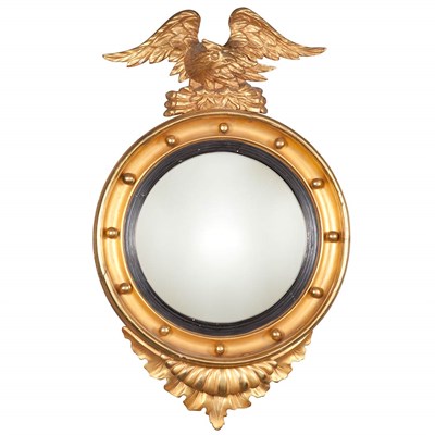 Lot 242 - Classical Style Convex Mirror Surmounted by a...