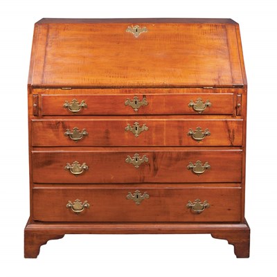Lot 156 - Chippendale Figured Maple Slant Front Desk The...