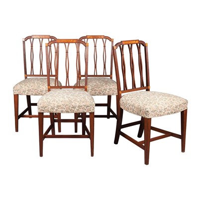 Lot 249 - Set of Four Federal Style Inlaid Mahogany Side...
