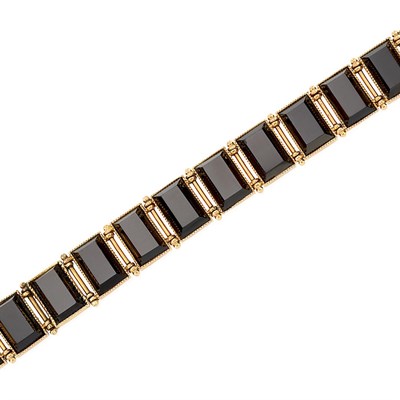 Lot 85 - Antique Gold and Black Onyx Bracelet