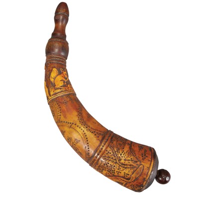 Lot 187 - Carved Powder Horn Possibly European, 19th...