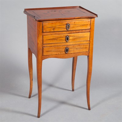 Lot 218 - Continental Neoclassical Inlaid Fruitwood...