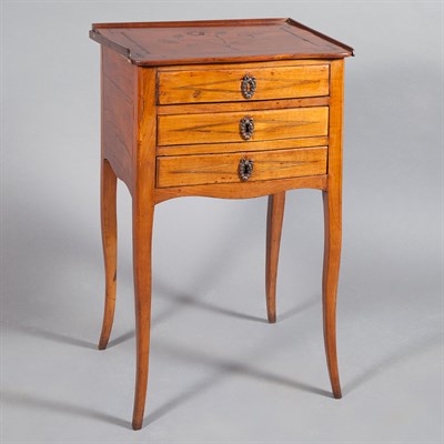 Lot 483 - Provincial Louis XV Style Inlaid Walnut Side...