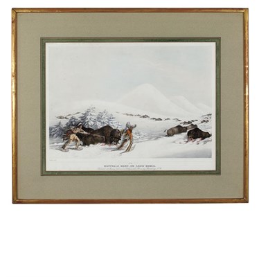 Lot 100 - After George Catlin BUFFALO HUNT, APPROACHING...