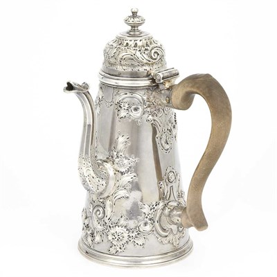 Lot 190 - Queen Anne Silver Chocolate Pot London, circa...